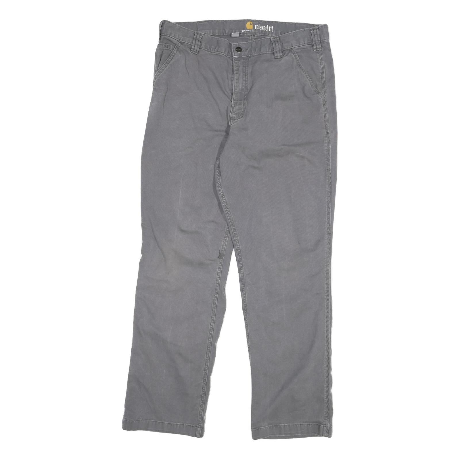 CARHARTT Mens Jeans Grey Relaxed Straight Denim Medium W34 L30 Durable Workwear