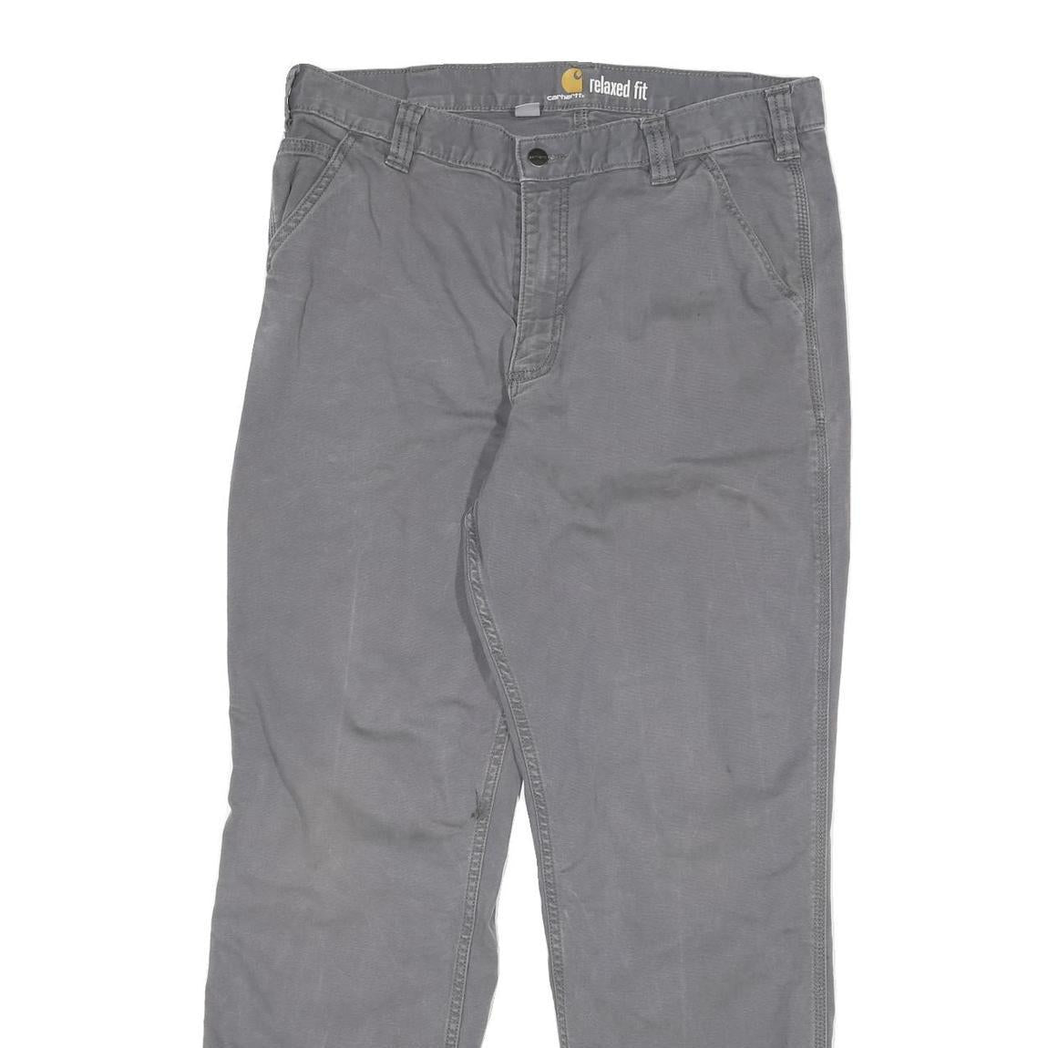 CARHARTT Mens Jeans Grey Relaxed Straight Denim Medium W34 L30 Durable Workwear