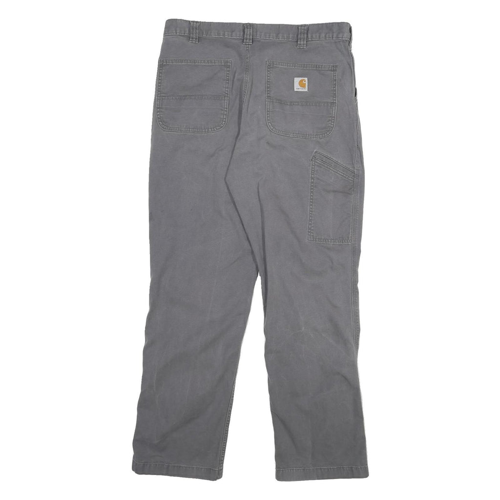 CARHARTT Mens Jeans Grey Relaxed Straight Denim Medium W34 L30 Durable Workwear