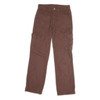 Womens Brown Cotton Blend Regular Straight Jeans W29 L29 Button Cargo Pockets