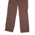 Womens Brown Cotton Blend Regular Straight Jeans W29 L29 Button Cargo Pockets