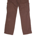 Womens Brown Cotton Blend Regular Straight Jeans W29 L29 Button Cargo Pockets