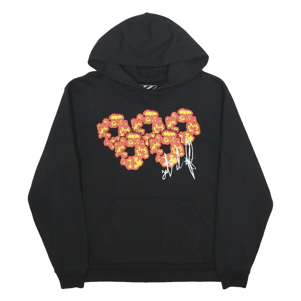 DENIM TEARS X OFFSET Mens Black Pullover Hoodie S Graphic Print Cotton Jersey
