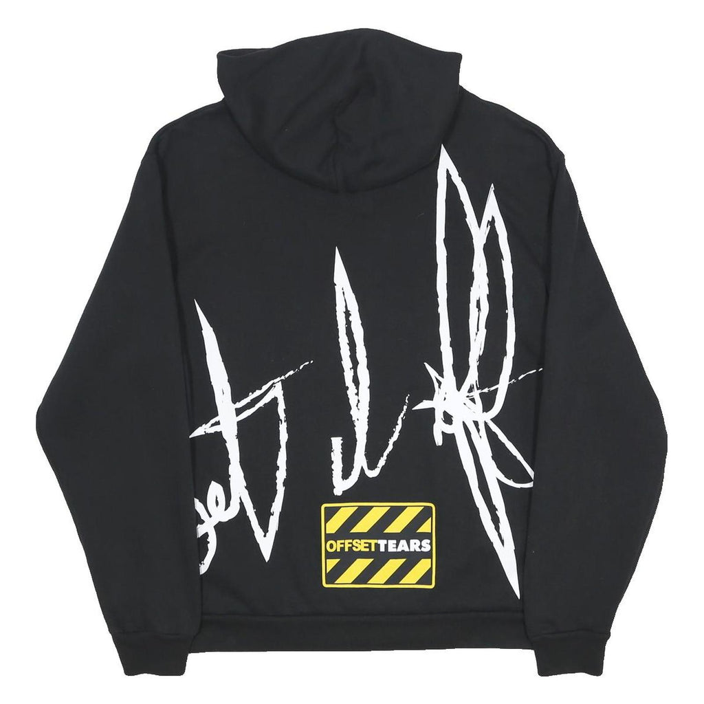 DENIM TEARS X OFFSET Mens Black Pullover Hoodie S Graphic Print Cotton Jersey