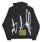 DENIM TEARS X OFFSET Mens Black Pullover Hoodie S Graphic Print Cotton Jersey