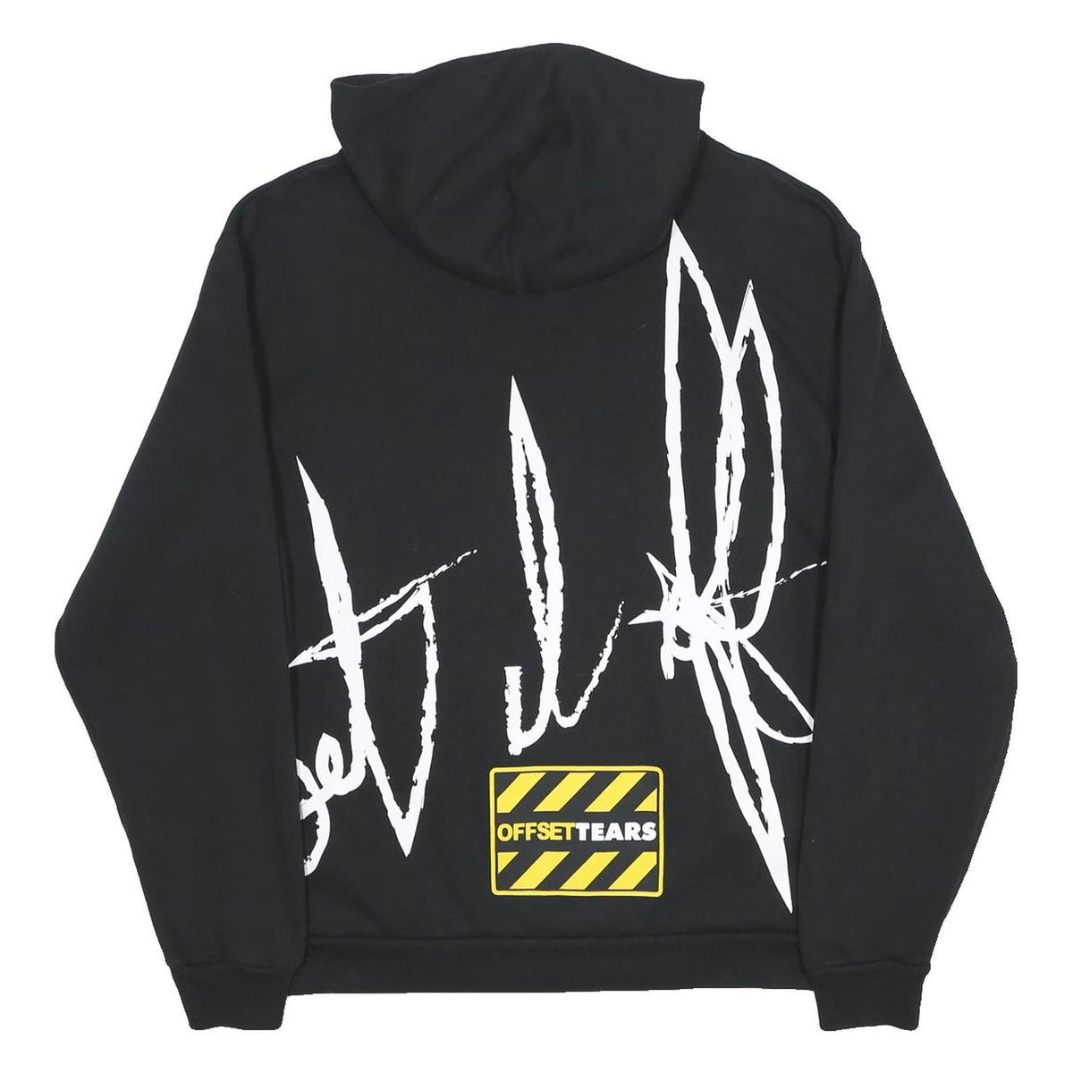 DENIM TEARS X OFFSET Mens Black Pullover Hoodie S Graphic Print Cotton Jersey