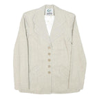 INFO Womens Beige Wool Blend Button Jacket XXS Woven Classic Tailored
