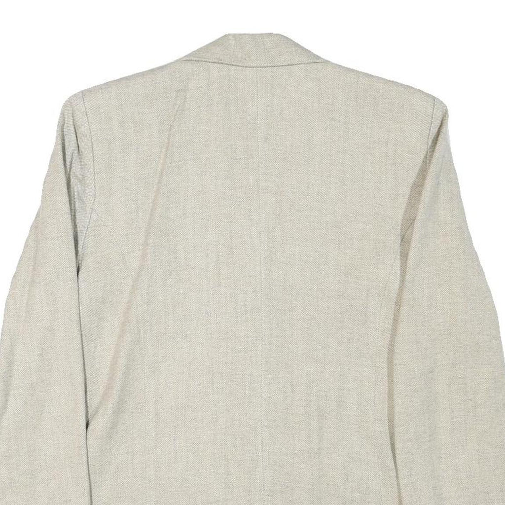 INFO Womens Beige Wool Blend Button Jacket XXS Woven Classic Tailored