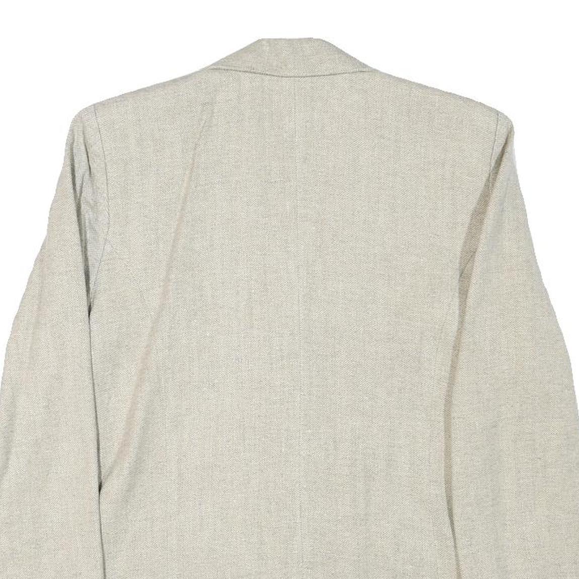 INFO Womens Beige Wool Blend Button Jacket XXS Woven Classic Tailored