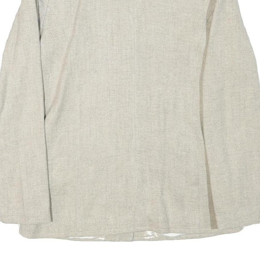 INFO Womens Beige Wool Blend Button Jacket XXS Woven Classic Tailored