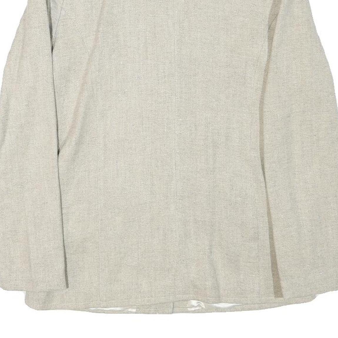 INFO Womens Beige Wool Blend Button Jacket XXS Woven Classic Tailored