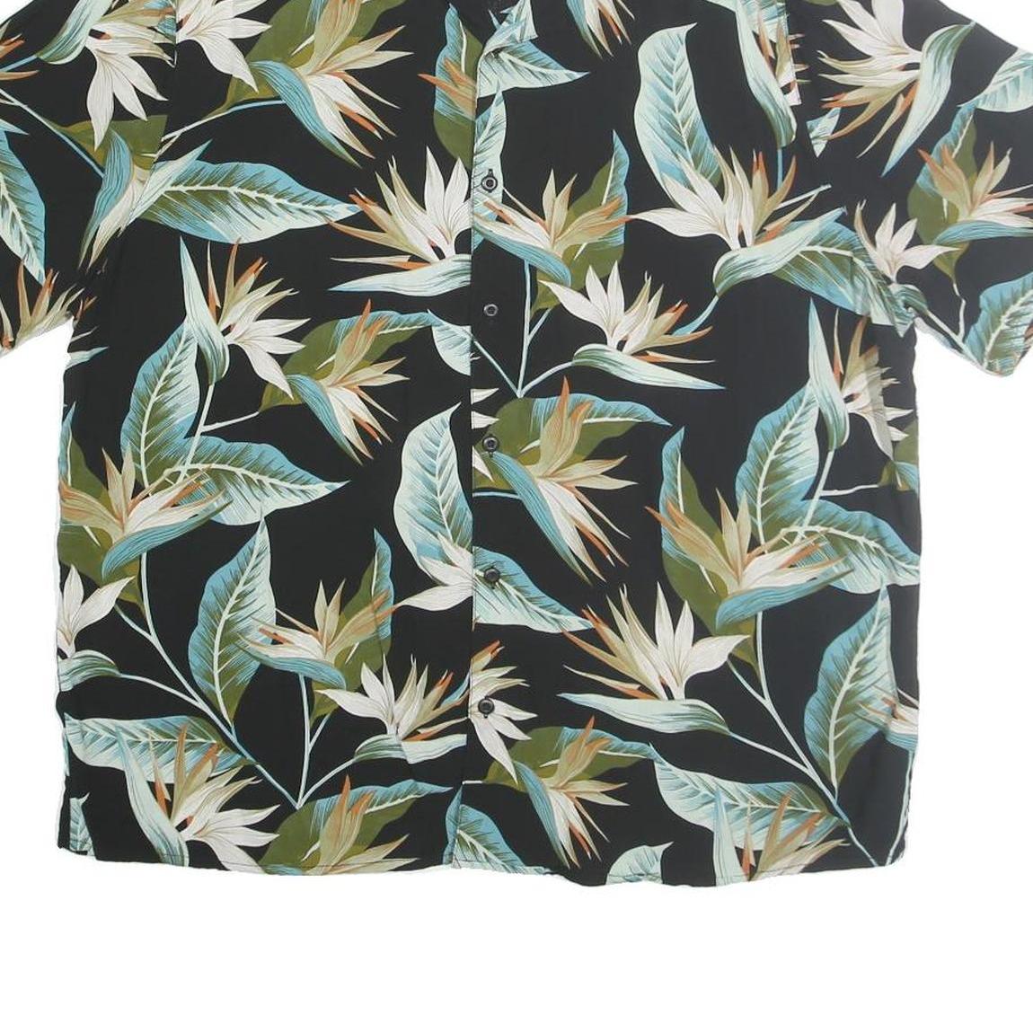 URBAN CLASSICS Mens Black & Multi Floral Shirt 2XL Summer Pattern Cotton Casual