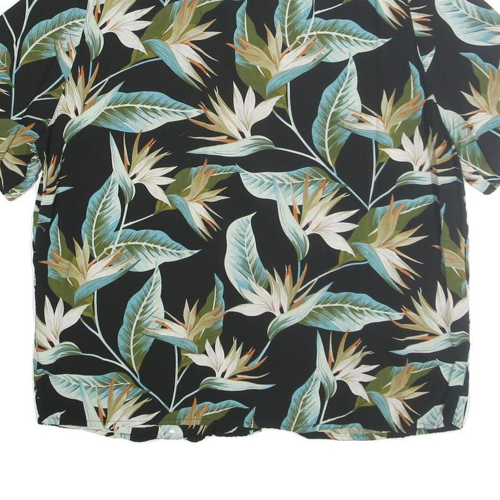 URBAN CLASSICS Mens Black & Multi Floral Shirt 2XL Summer Pattern Cotton Casual