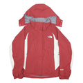 THE NORTH FACE Womens Red & White Outdoor Jacket M Nylon Waterproof Zip
