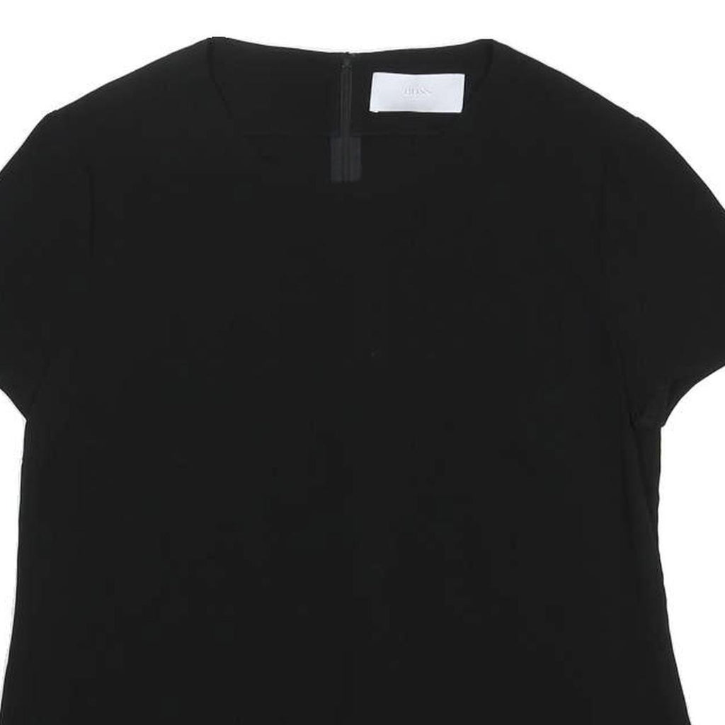 BOSS HUGO BOSS Womens Black Basic Top Short Sleeve Round Neck M Elegant Comfort