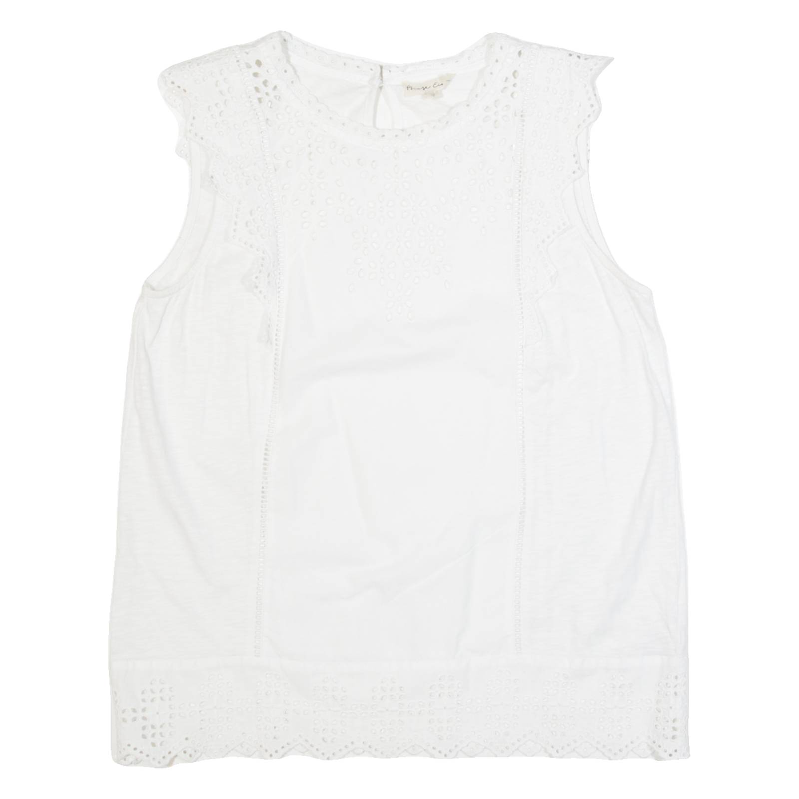 PHASE EIGHT Womens Vest White Sleeveless UK 12
