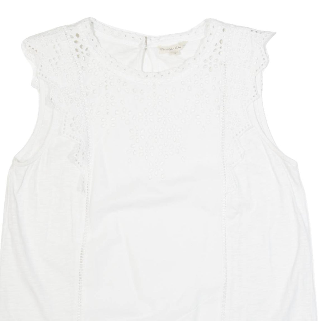 PHASE EIGHT Womens Vest White Sleeveless UK 12