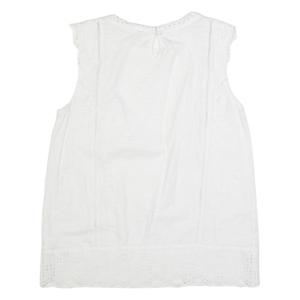 PHASE EIGHT Womens Vest White Sleeveless UK 12