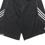 ADIDAS Mens Black Sports Casual Polyester Shorts M W28 Elastic Waistband