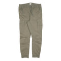 H&M Mens Cotton Blend Beige Slim Drawstring Cargo Trousers W34 L28