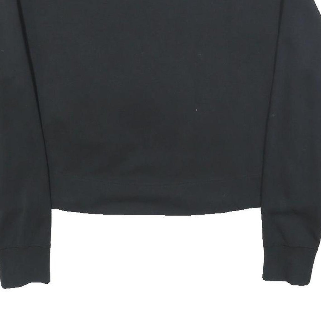 NIKE Womens Black Crew Neck S Sweatshirt Crop Zip Pocket Casual Style