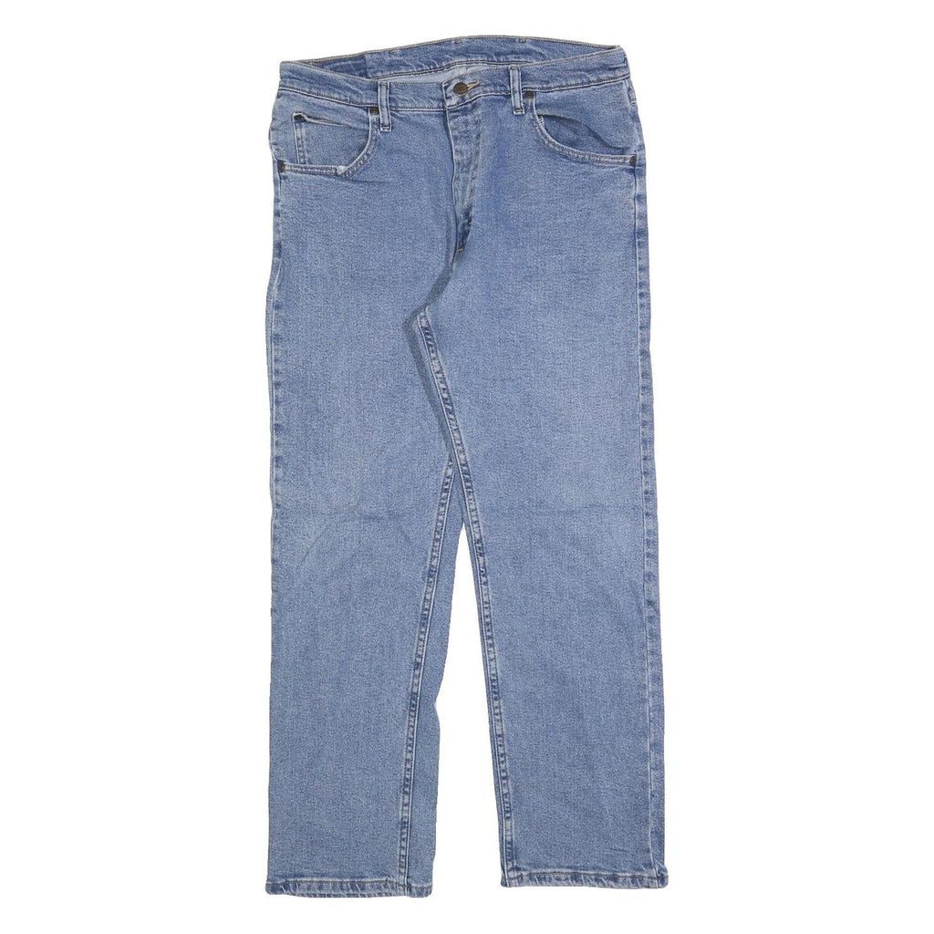 WRANGLER Mens Regular Fit Blue Denim Jeans Cotton Blend Zip W34 L30 Classic