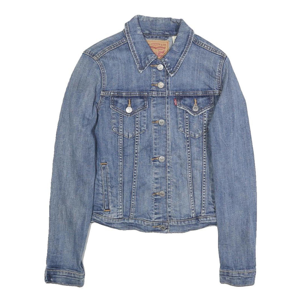 LEVI'S Womens Blue Denim Jacket M Cotton Blend Classic Button Closure