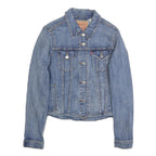LEVI'S Womens Blue Denim Jacket M Cotton Blend Classic Button Closure