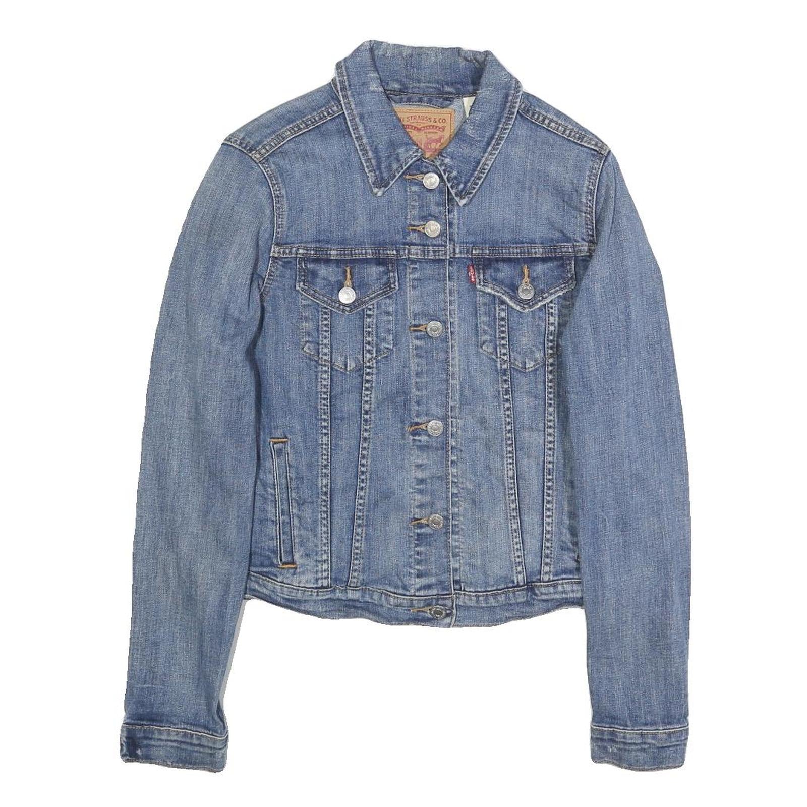 LEVI'S Womens Blue Denim Jacket M Cotton Blend Classic Button Closure