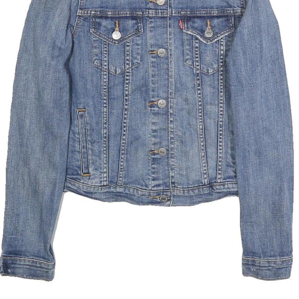 LEVI'S Womens Blue Denim Jacket M Cotton Blend Classic Button Closure
