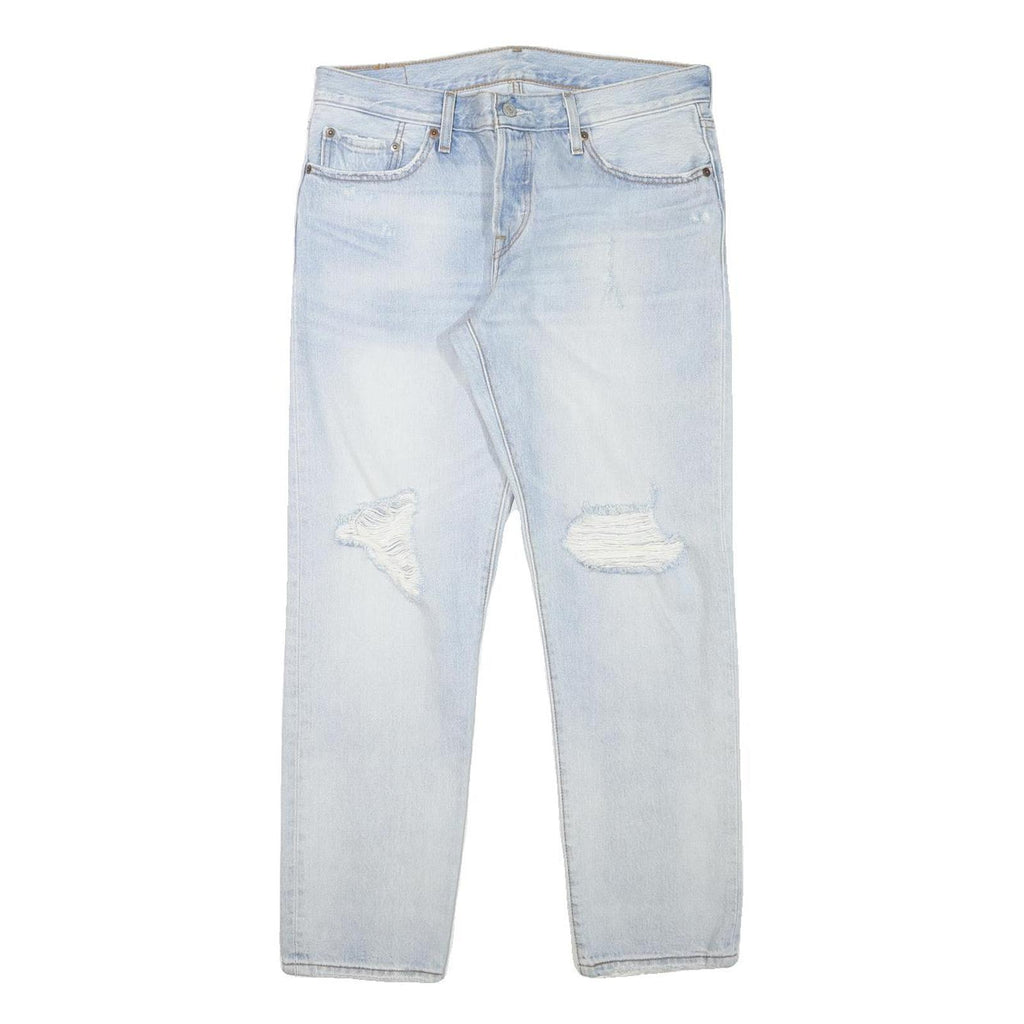 LEVI'S 501CT Mens Jeans Blue Slim Straight Denim Light W32 L27 Button Closure