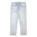 LEVI'S 501CT Mens Jeans Blue Slim Straight Denim Light W32 L27 Button Closure