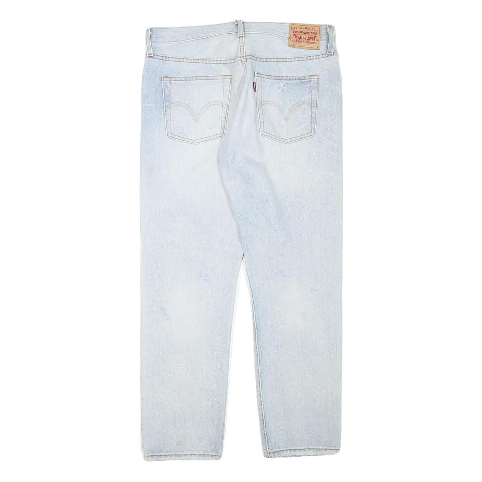 LEVI'S 501CT Mens Jeans Blue Slim Straight Denim Light W32 L27 Button Closure