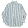 GUESS JEANS Mens Shirt White Striped Long Sleeve L