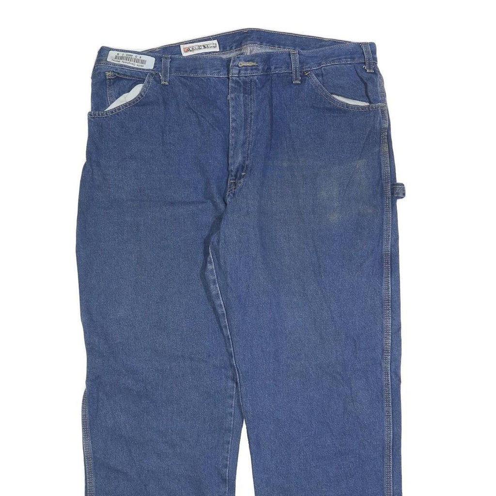 DICKIES Mens Regular Fit Blue Denim Straight Leg Jeans W42 L30 Workwear Zip