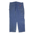 DICKIES Mens Regular Fit Blue Denim Straight Leg Jeans W42 L30 Workwear Zip