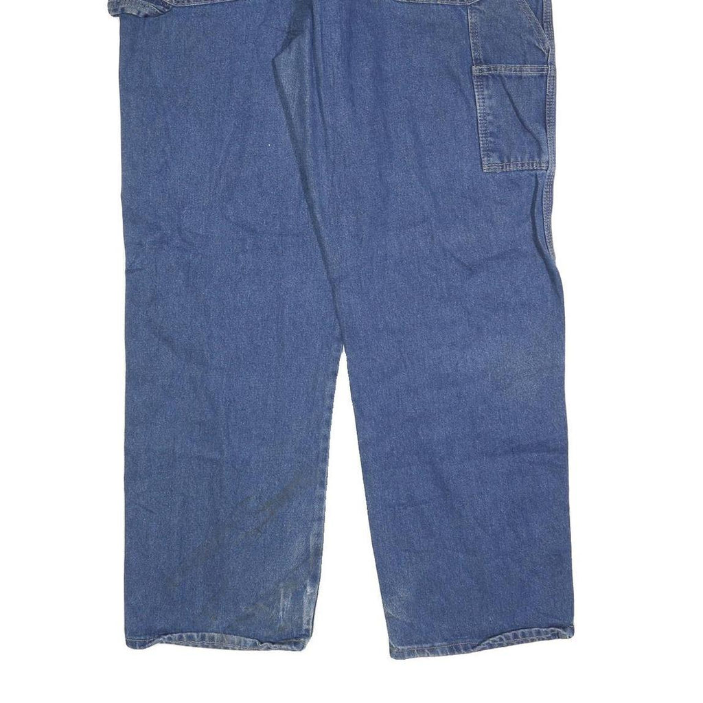 DICKIES Mens Regular Fit Blue Denim Straight Leg Jeans W42 L30 Workwear Zip