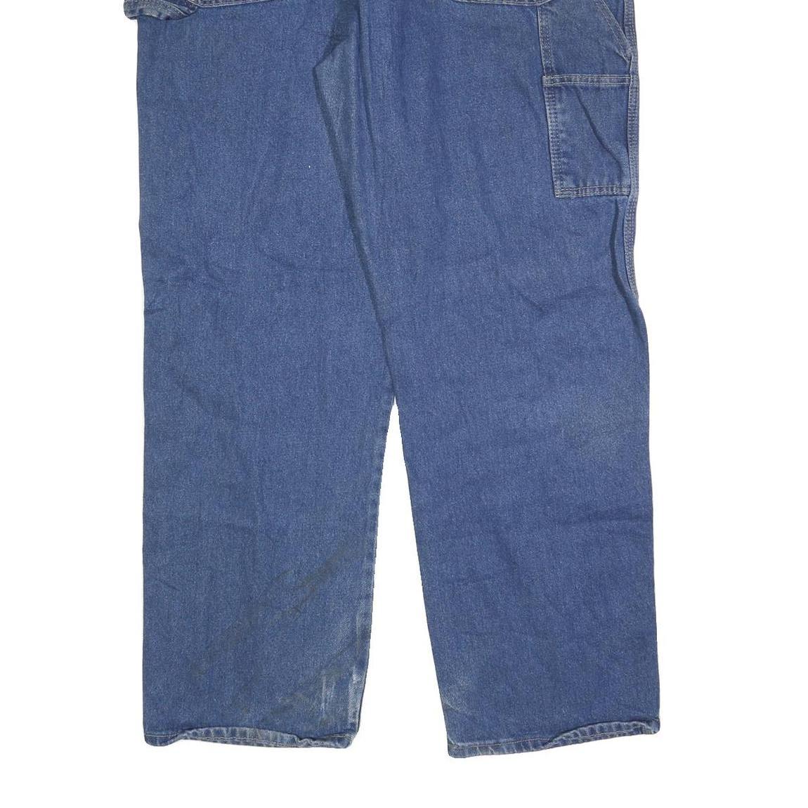 DICKIES Mens Regular Fit Blue Denim Straight Leg Jeans W42 L30 Workwear Zip