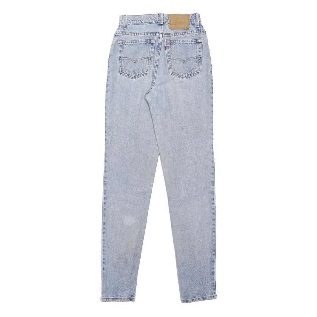 LEVI'S Womens Jeans Blue Slim Tapered Denim Light W26 L32 Cotton Blend Zip