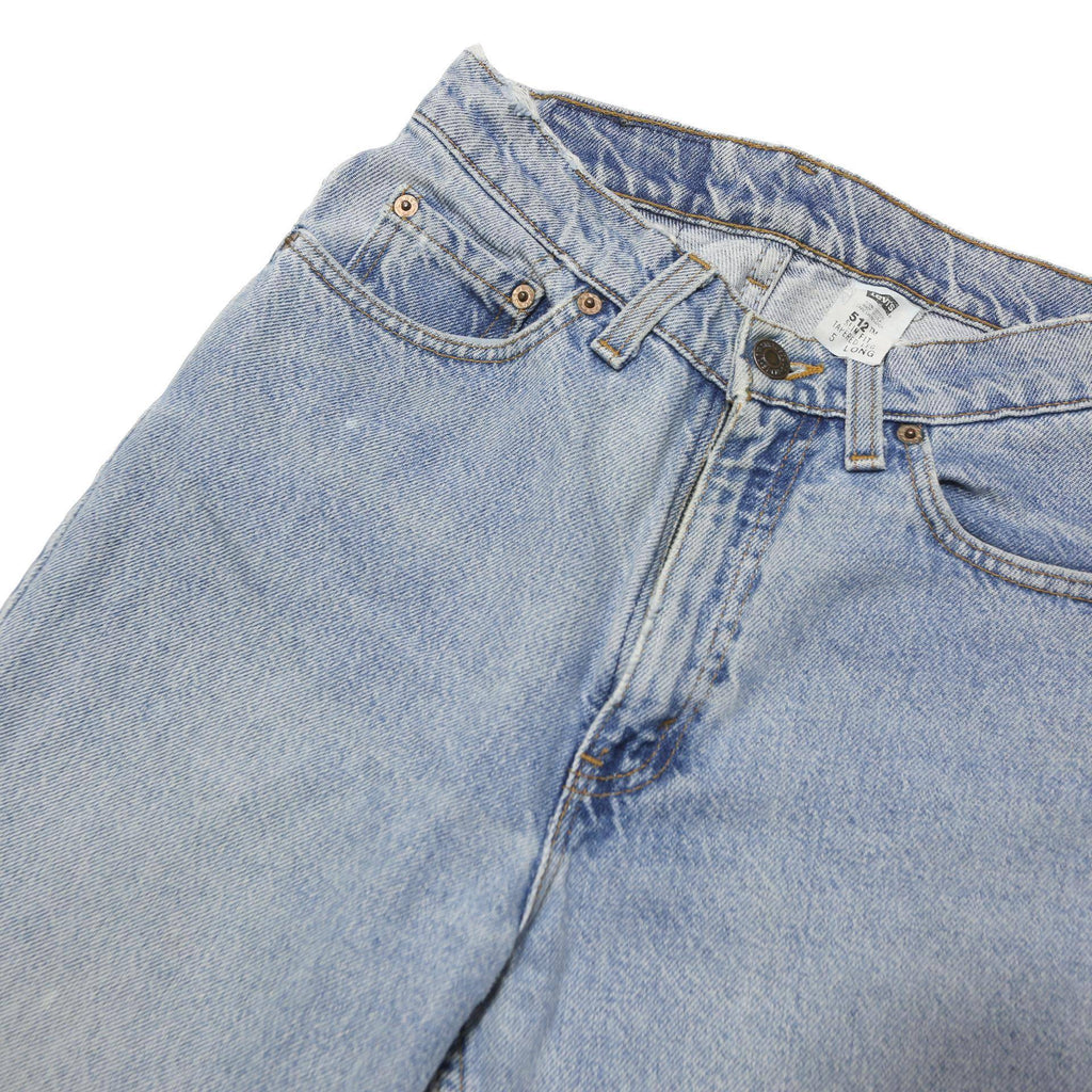 LEVI'S Womens Jeans Blue Slim Tapered Denim Light W26 L32 Cotton Blend Zip