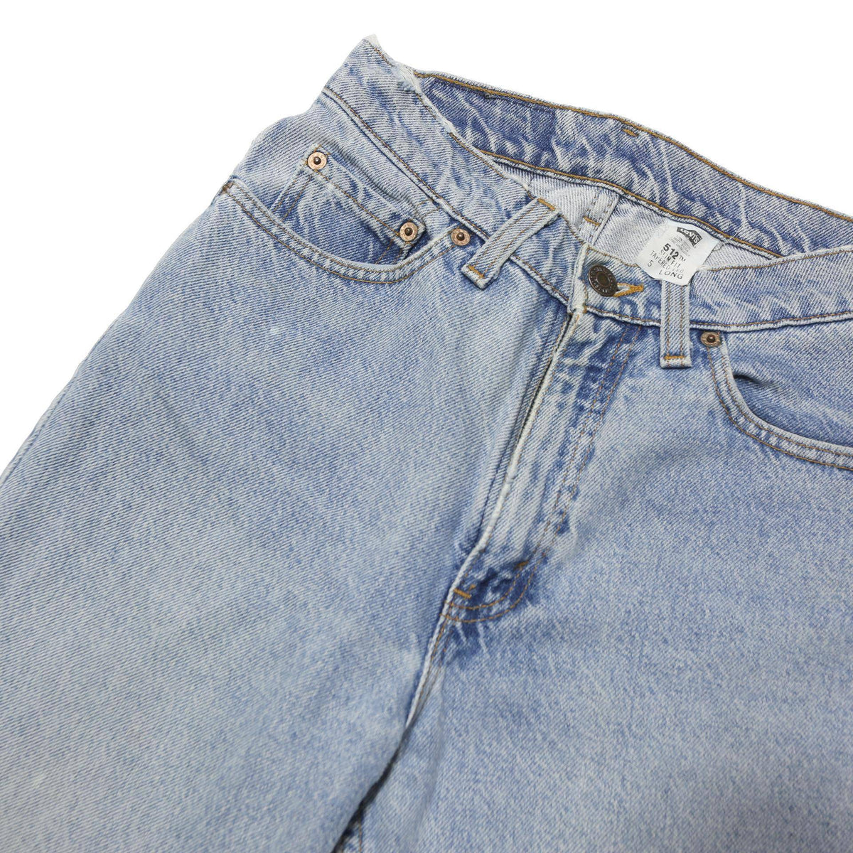LEVI'S Womens Jeans Blue Slim Tapered Denim Light W26 L32 Cotton Blend Zip