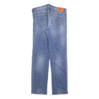 ARMANI JEANS Womens Regular Fit Blue Denim Stone Wash W32 L30 Distressed Zip