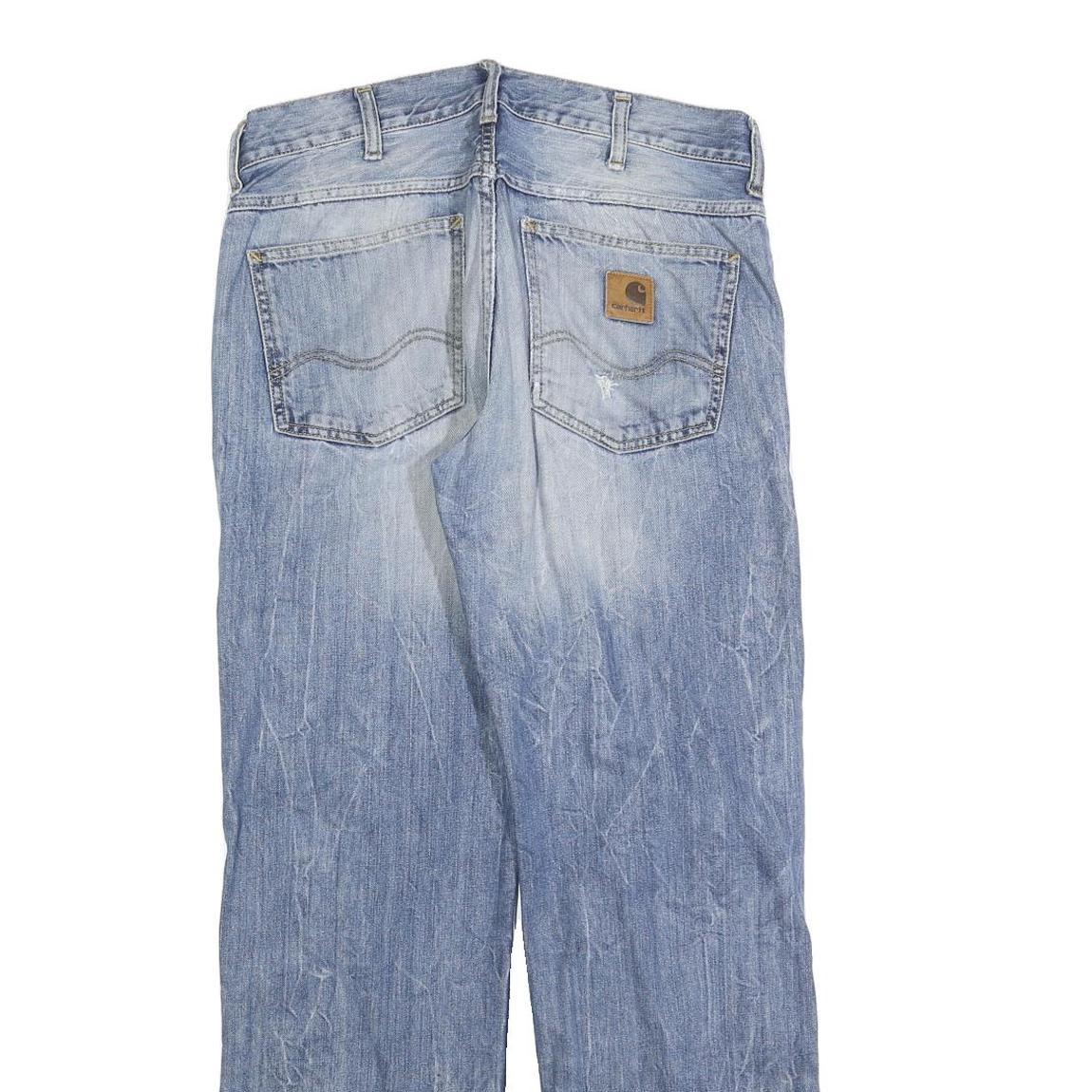 CARHARTT Mens Jeans Blue Regular Straight Denim Light W32 L32 Durable Workwear