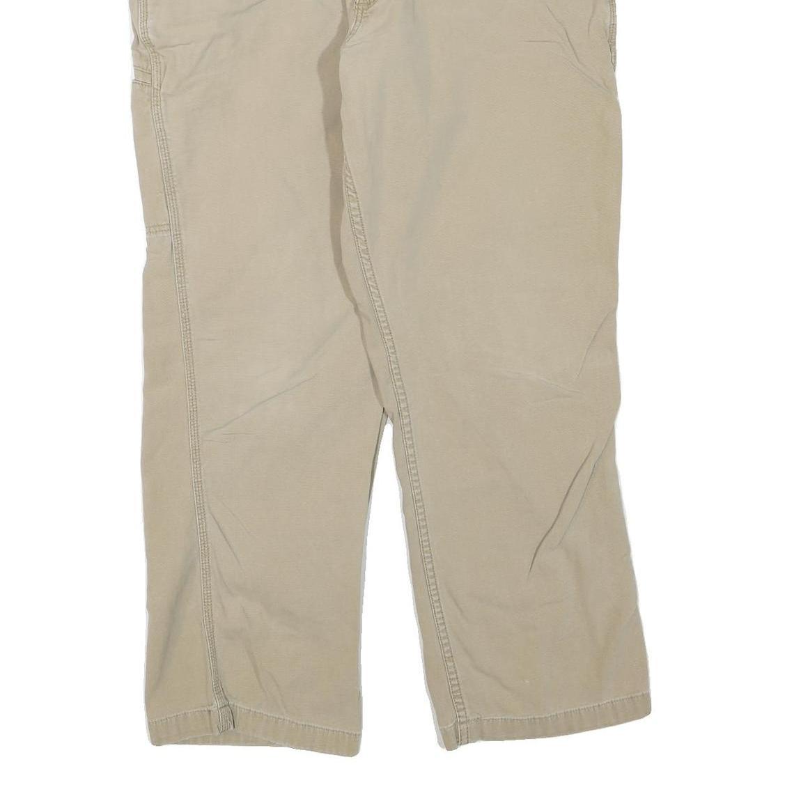CARHARTT Mens Beige Cotton Blend Regular Leg Trousers W38 L30 Durable Workwear