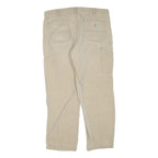 CARHARTT Mens Beige Cotton Blend Regular Leg Trousers W38 L30 Durable Workwear