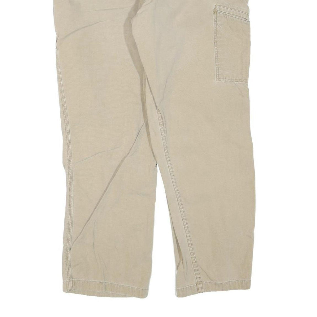 CARHARTT Mens Beige Cotton Blend Regular Leg Trousers W38 L30 Durable Workwear