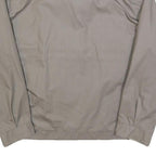 Mens Beige Cotton Blend Zip Front Jacket L Plain Lightweight Casual Outerwear