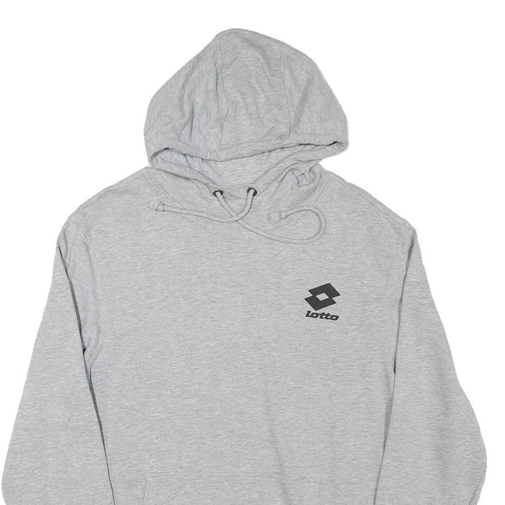 LOTTO Mens Grey Pullover Hoodie M Cotton Blend Hooded Sweatshirt