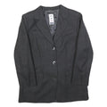 NEW PENNY Womens Grey Button Wool Jacket S Woven Classic Tailored