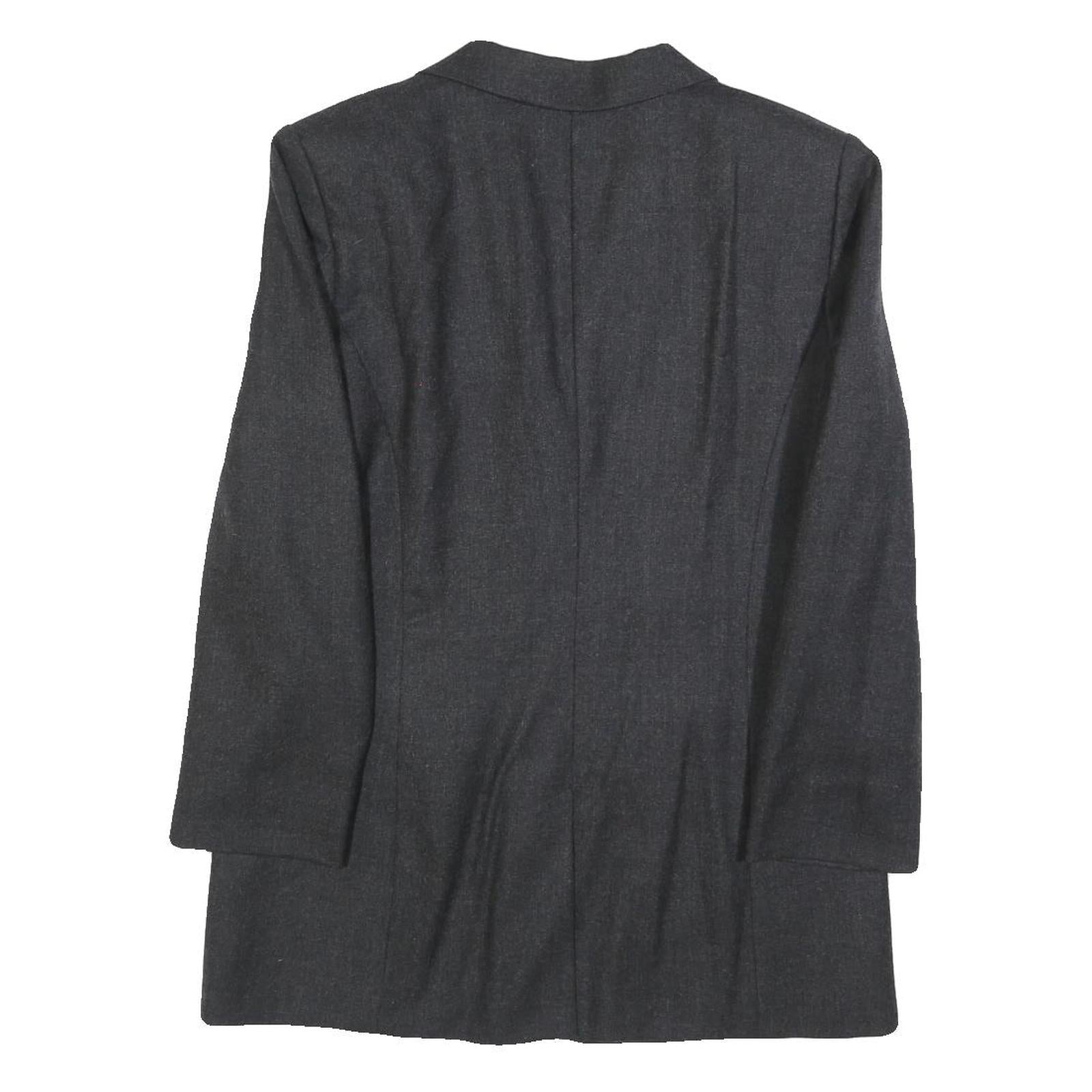 NEW PENNY Womens Grey Button Wool Jacket S Woven Classic Tailored